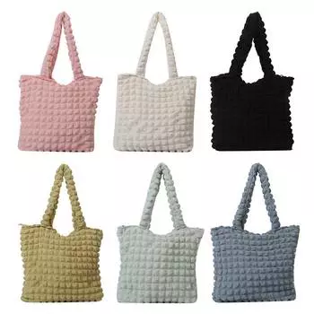 Women Hobo Bag Zipper Tote Handbag Soft Solid Color Simple Female Casual Handbag розовый