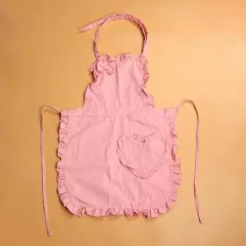 Women Kitchen Cotton Apron Maid Ruffle Sleeveless Design With Pocket Baking Cooking Apron