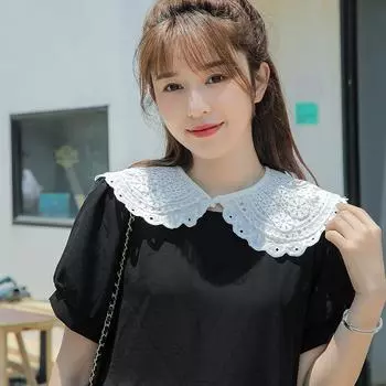 Женский кружевной цветочный вышитый поддельный воротник шаль полурубашка блузка банты съемные поддельные воротники поддельный воротник Прямая поставка