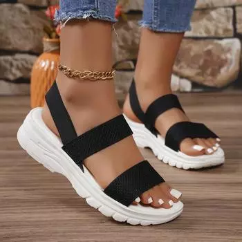 Women Leisure Wedges Heeled Wedge heel serpentine sandals Summer New Sandals Party Platform High Heels Shoes sandalias mujer 36 розовый