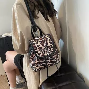 Женские рюкзаки из искусственной кожи с леопардовым принтом, женские школьные сумки для девочек-подростков, рюкзак Animal Trend