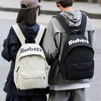 Женский рюкзак с буквенным принтом, Мужская легкая дорожная сумка, школьный рюкзак для школьников средней школы, пригородный рюкзак чёрный