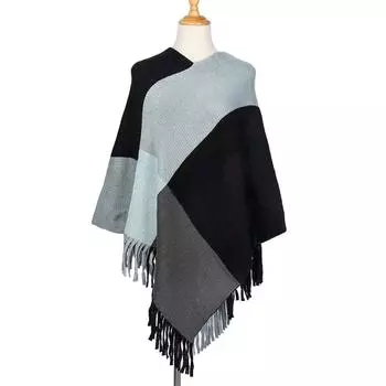 Women Long Tassel Winter Wool Blend Soft Warm Scarf Wrap Shawl Plaid Scarf