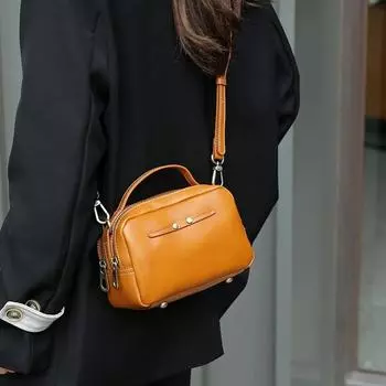 Женская роскошная маленькая сумка через плечо, женская легкая универсальная сумка для телефона из коровьей кожи