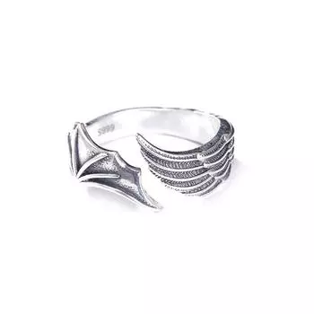 Women Men Couple Wing Opening Rings Unisex Punk Finger Ring Decorative Accessories Jewelry ARI