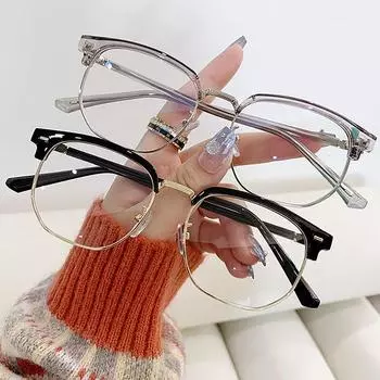 Women Men Semi Rimless Anti Blue Light Eyewears Square Frame Reading Goggle Computer Glasses