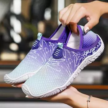 Женские и мужские босоножки на воде, пляжная обувь на плоской подошве, быстросохнущие сандалии для пешего туризма, легкие и удобные, для пары, 46 35