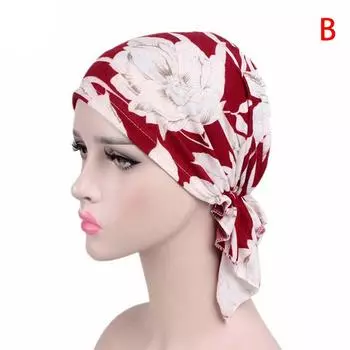 Women Muslim Turban Cancer Chemo Cap Stretch Wrap Beanie Head Scarf Cover Hats