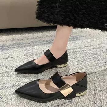 Women Nature Suede High Thick Heels SmallHut New 2024 Spring Black Apricot Square Toe Pumps Elegant Lady Metal Decoration Shoes 34 бежевый