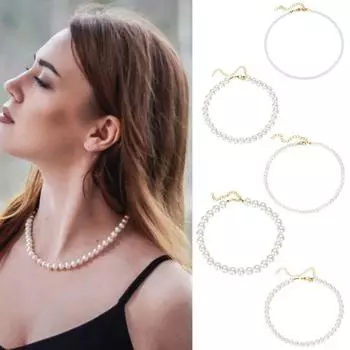 Женское ожерелье гладкое искусственное регулируемое удлиненное шея ретро жемчужное украшение ювелирные изделия подарок на день рождения A