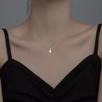 Женское ожерелье X-образной формы из искусственного муассанита, блестящее ожерелье в корейском стиле для повседневного ношения