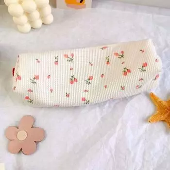 Women Pen Holder Pen Box Stationery Makeup Bag Pencil Bag Storage Bags Small Flowers Pencil Cases