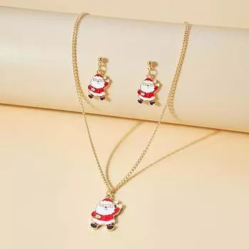 Women Pendant Necklace Christmas Necklace Earring Necklace Set Dangle Earring Christmas Earrings Tree