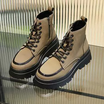 Women Platform Boots British Style Comfort Ankle Boots Woman Fashion Designer Boots Footwear 35