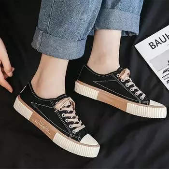 Women Platform Canvas Shoes Height Increasing Chunky Sneakers for Youth Girls Outdoor Trainers Female Ladies Thick Sole Footwear 35 белый