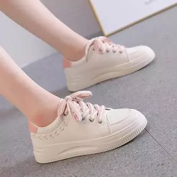 Women Platform Casual Shoes Height Increasing Chunky Sneakers for Youth Girls Outdoor Trainers Female Ladies Thick Sole Footwear 35 хаки