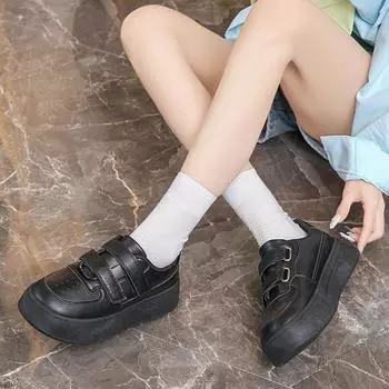 Women Platform Shoes Fltas Black White Free Shipping Women s Sports Cheap Sneakers Lady Woman Trend Spring Sneaker Walking 35