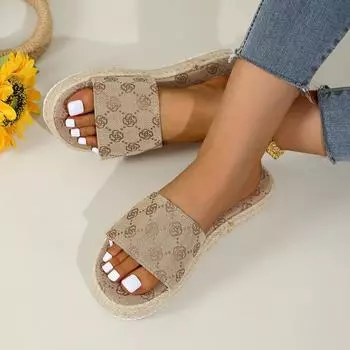 Women Platform Slippers 2024 Summer New Outdoor Fashion Sandals Ladies Beach Comfortable Slippers Slides Women Zapatos De Mujer 36 коричневый