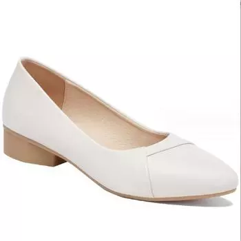 Women Pumps Shoes Women Genuine Leather Shallow Slip-On Round Toe High Heels Shoes Wedding Party Office Work Shoes Size 35-41 35