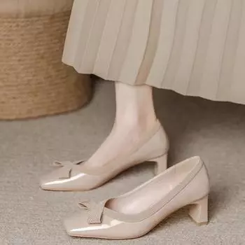 Women Pumps Suede High Heels Female Square Head Shoes Square Heel 2024 hot sale Women s Shoes on Heels Solid Color Party Shoes 34