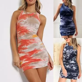 Женщины Рендеринг Ромбическое Платье Пляжном Стиле Темпераментный Сексуальный Тонкий Нерегулярный XXL