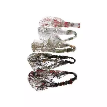 Women Retro Face Wash Floral Lace Embroidery Turban Headband Hair Band Hair Accessories Headdress красный