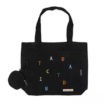 Women Retro Simple Tote Bags with Pockets Large Capacity Travel Crossbody Bag High Quality Shoulder Purse One Size чёрный