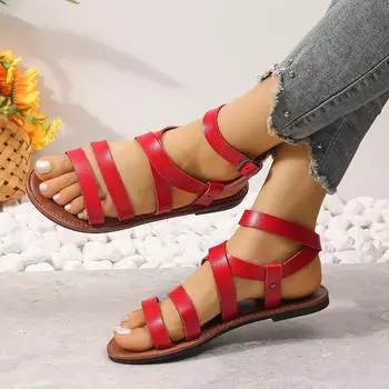 Women Roman Flat Sandals Summer Comfortable and Elegant Best Selling Natural Designer Shoe on Offer and Low Price 36 чёрный