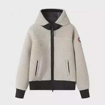 Women s 2024 Lambskin Hoodie Jacket with Double-Sided Fleece - Winter Plus Velvet Thickened Sweater for Couples. Small грязно-белый