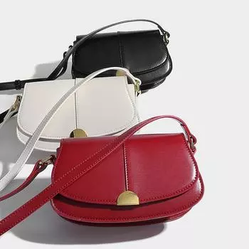 Женская сумка-седло 2024 года, новая, высокого класса, с косым креплением, на плечо, красная, подмышечная чёрный