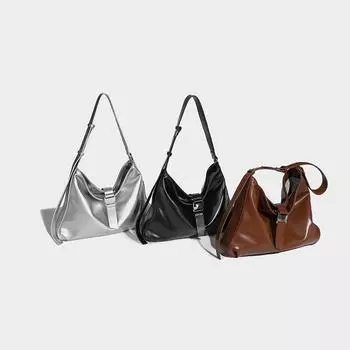 Women s 2024 new large-capacity commuter tote autumn and winter versatile single shoulder messenger women s bag коричневый