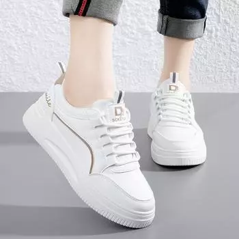 Women s 2024 Spring Thick-Soled White Fashion Sneakers 39