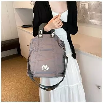 Женская новинка 2024 года, летняя сумка на одно плечо, парусиновая сумка через плечо, студенческая классная сумка-тоут, большая вместительная дорожная сумка