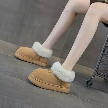 Women s 2025 Winter Snow Boots: Cute, Thick Fur, Easy Slip-On Bread Style Size 40
