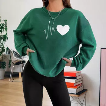 Women s Activewear Sweatshirt, Hoodless Stylish Pullover Sweatshirts Tops for Shopping, Travel, S