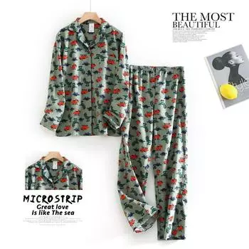 Женская осенне-зимняя пижама с рисунком из мультфильмов, модная хлопковая теплая домашняя одежда с начесом, костюм для женщин, одежда для сна S