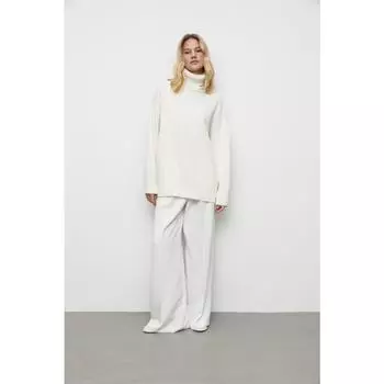 Женский осенне-зимний вязаный повседневный свитер с высоким воротом S розовый