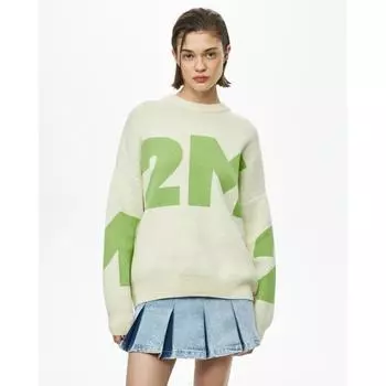 Женский осенне-зимний вязаный повседневный свободный джемпер с круглым вырезом S зелёный