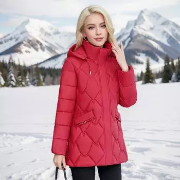 Women s Autumn and Winter Padded Thickened Plus Size Padded Short Hooded Zip Loose Warm Comfortable Casual Outerwear 5XL