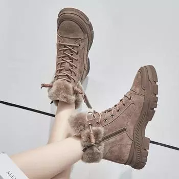 Women s Autumn and Winter Solid Colour Casual Padded Low Side Thick Bottom Snow Boots Zip Models Warm Boots 41