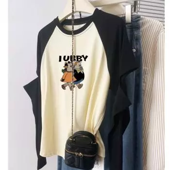 Women s Autumn Hollow Long-sleeved T-shirt with A Base Top M абрикосовый