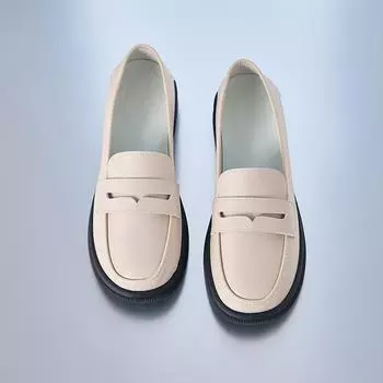 Women s autumn single shoes 2024 versatile retro British style small leather shoes new soft leather loafers low heels women s shoes 36 белый