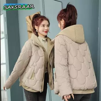 Women s Autumn Winter Clothes Hooded Down Coat Jaket Parkas For Women Streetwear Outdoor XL бежевый