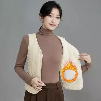 Women s Autumn/Winter Fleece-Lined Vest Thickened Warm Waistcoat Short Down Gilet Slim-Fit and Versatile M