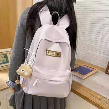 Женский рюкзак большой вместимости школьный портфель для школьников чёрный