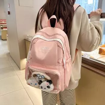 Women s Backpack Large Capacity Student Schoolbag Junior High School Travel Backpack чёрный