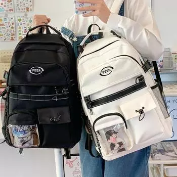 Women s Backpack Middle School Student Schoolbag Men s Computer Backpack чёрный