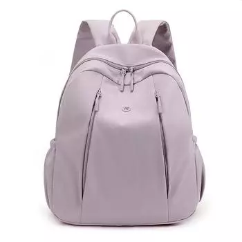 Women s Backpack Solid Color Student Schoolbag светло-фиолетовый
