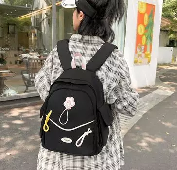 Женский рюкзак, школьная сумка, небольшой рюкзак в тон чёрный