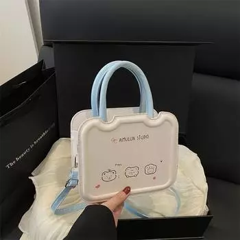 Women s bag 2025 new simple fashion texture foreign style versatile messenger biscuits small square bag белый